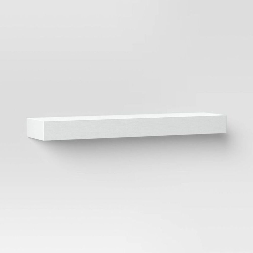 Threshold - 24" Floating Dark Wood Shelf White - Threshold: Mo White